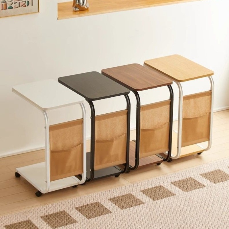 Desk Setup Minimalist - طاولة جانبية متحركة بقليل من الأدراج،