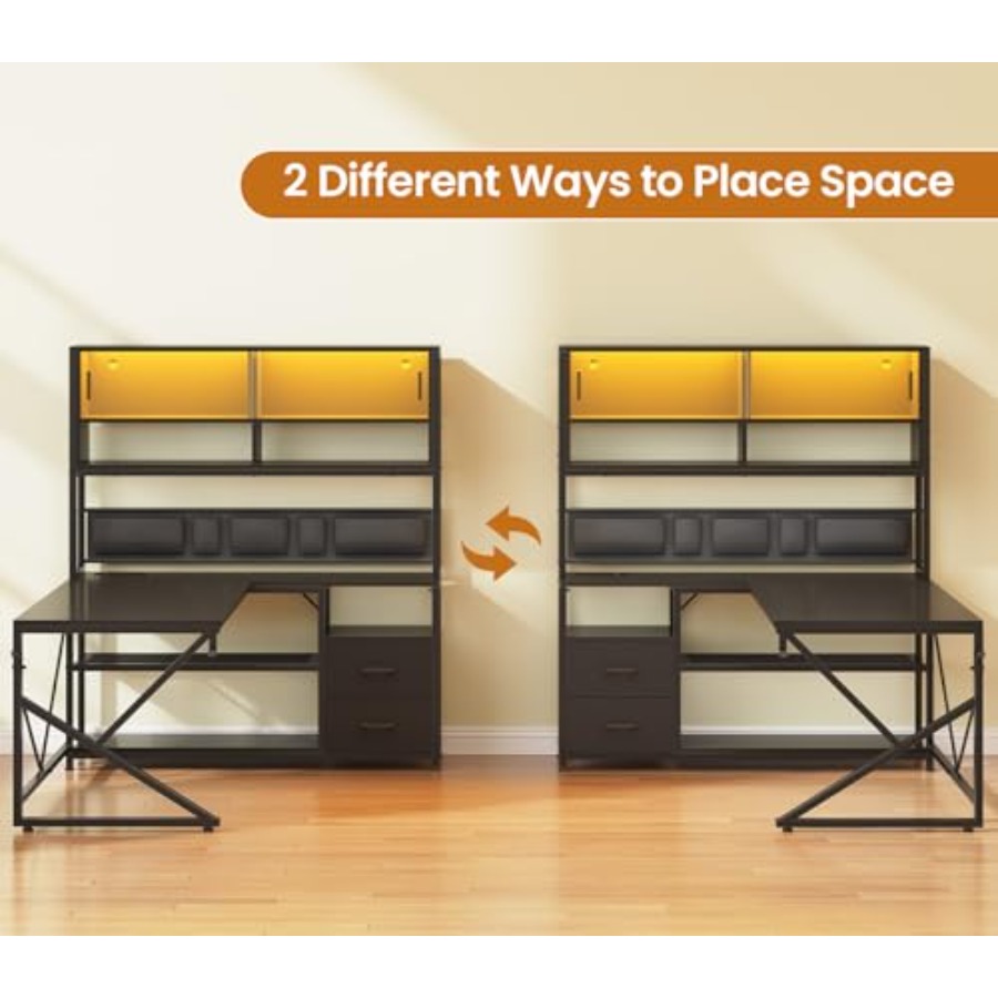 مكتب ألعاب على شكل حرف L مع أر - مراجعة Desk Setup L Shaped وسعره